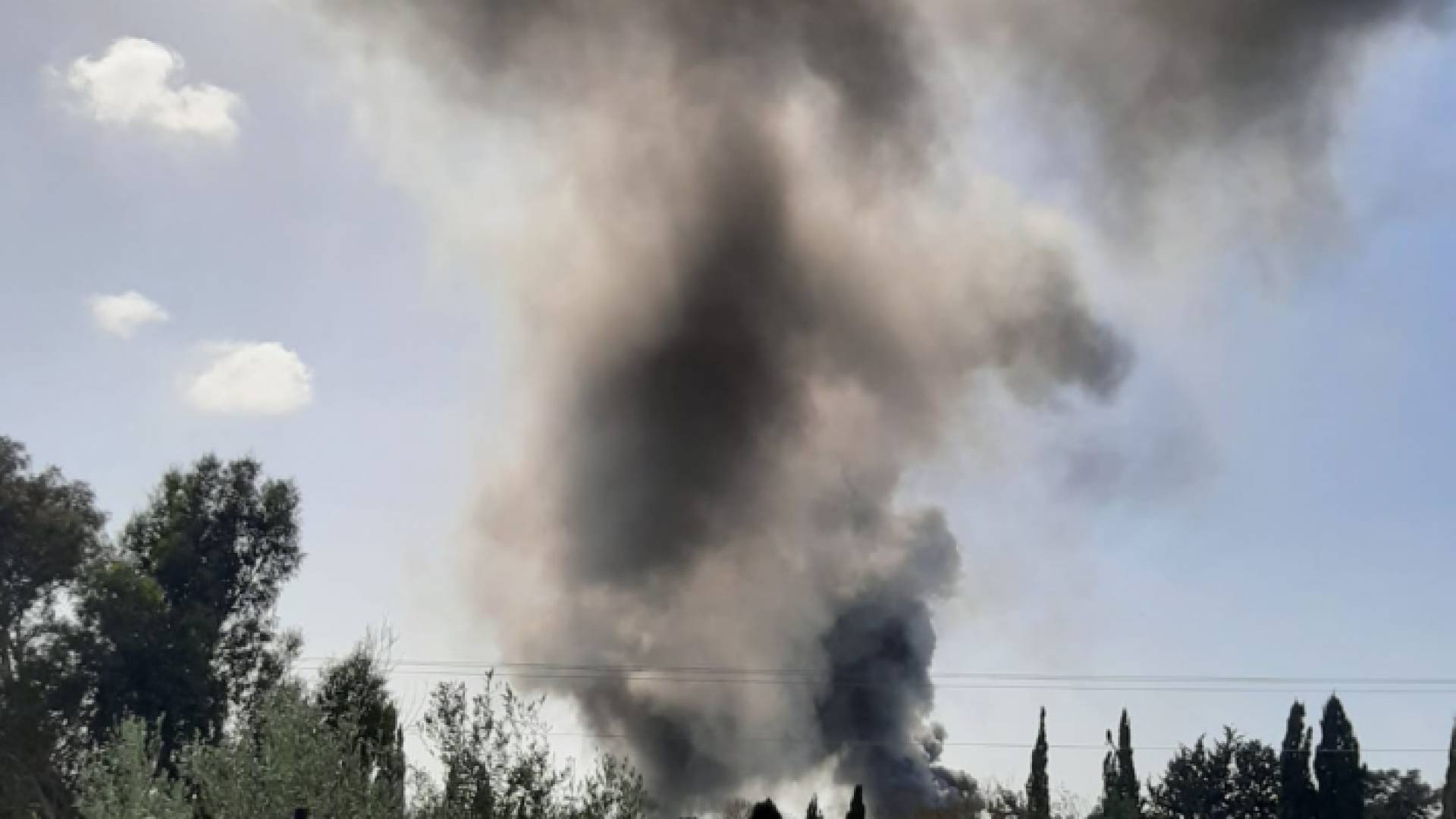 جانب من إطلاق الصواريخ على شمال فلسطين المحتل