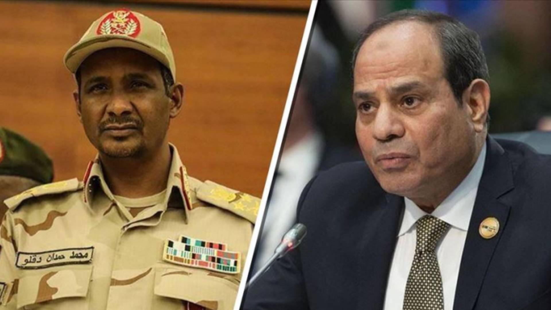 الرئيس المصري عبد الفتاح السيسي (يمين) وقائد قوات الدعم السريع محمد حمدان دقلو (حميدتي)