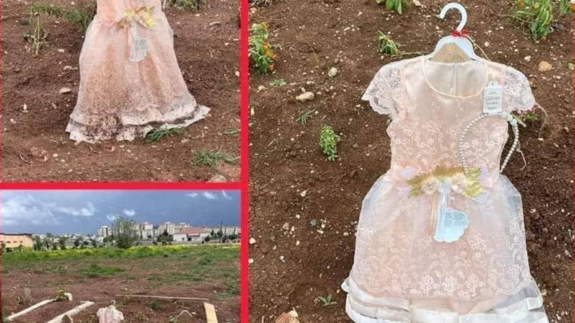 صورة متداولة للفستان على قبر الطفلة في تركيا على مواقع التواصل الاجتماعي