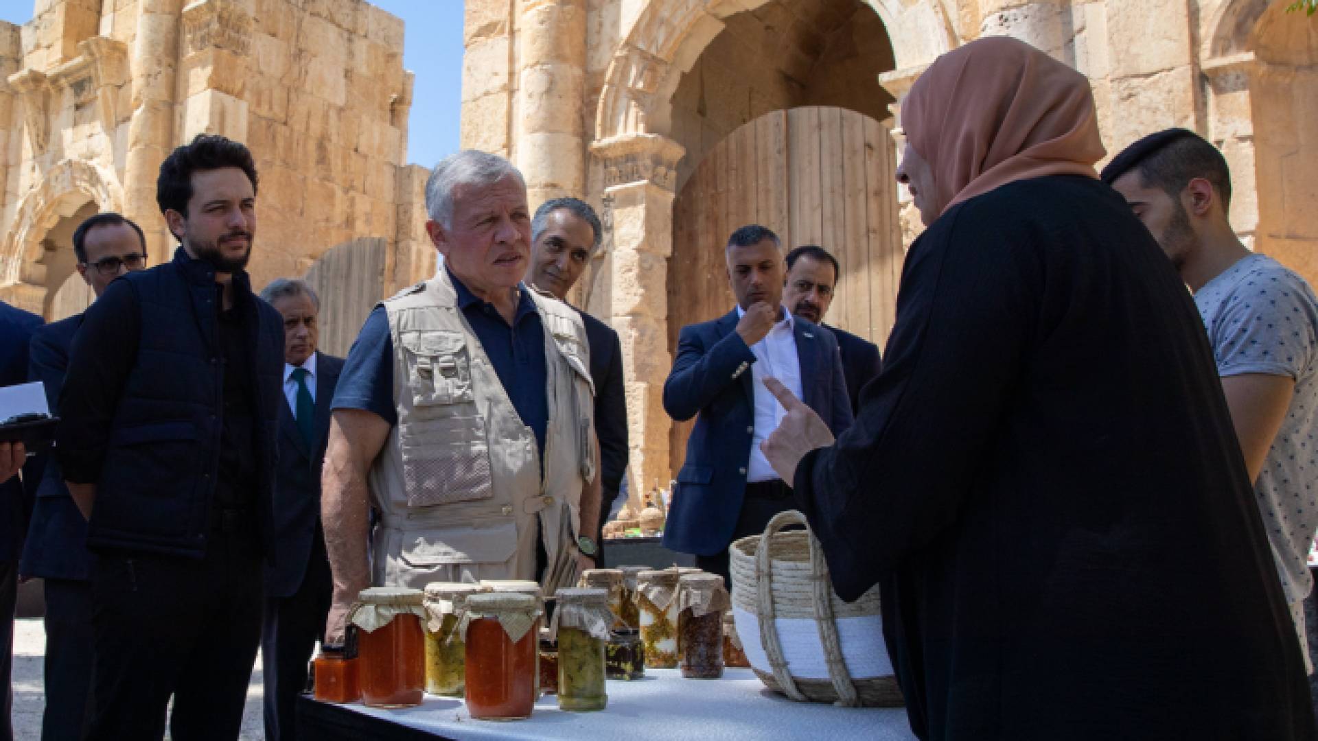 زيارة الملك لمركز زوار جرش الأثري