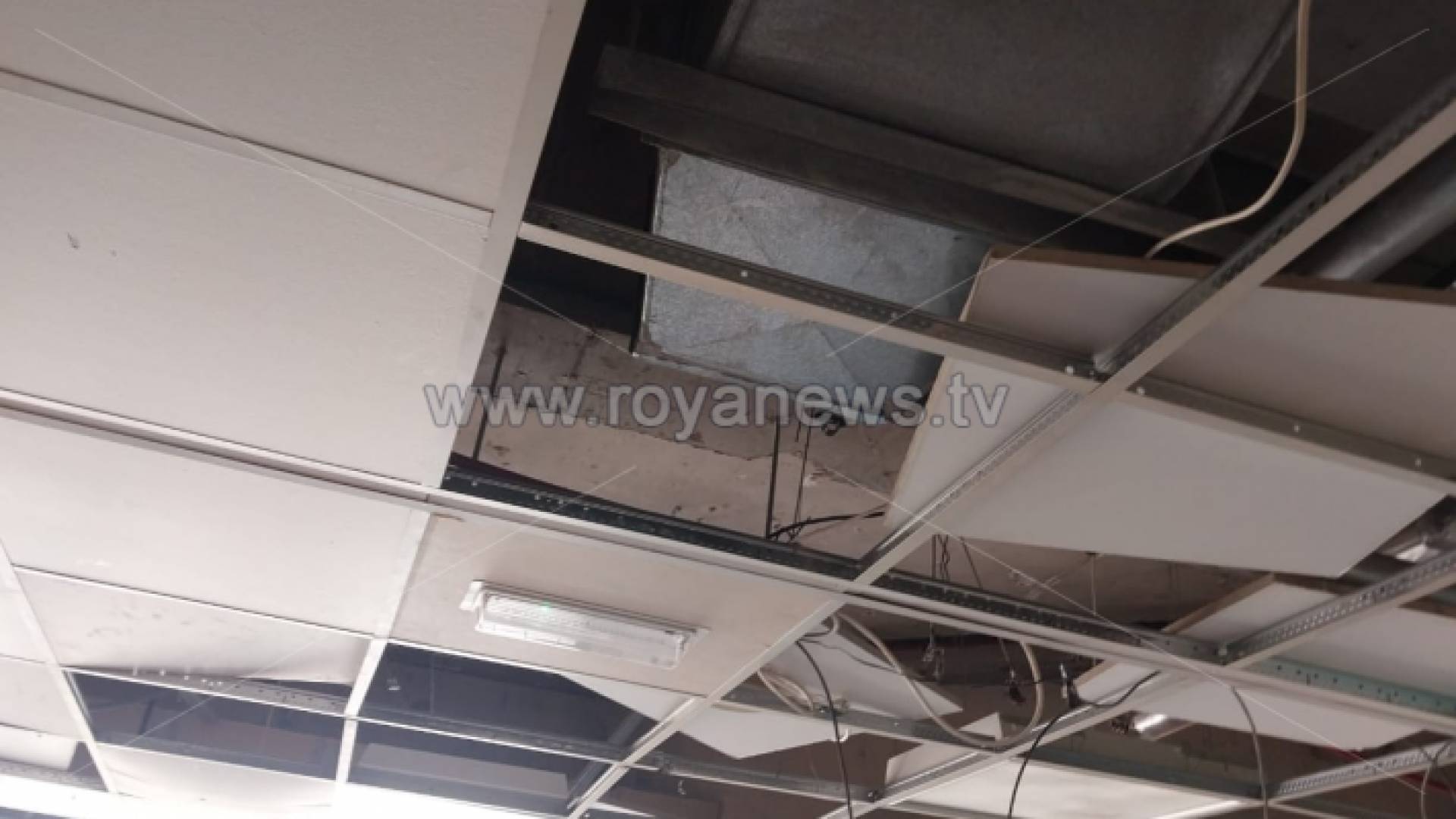 جانب من حريق مستشفى الملك المؤسس