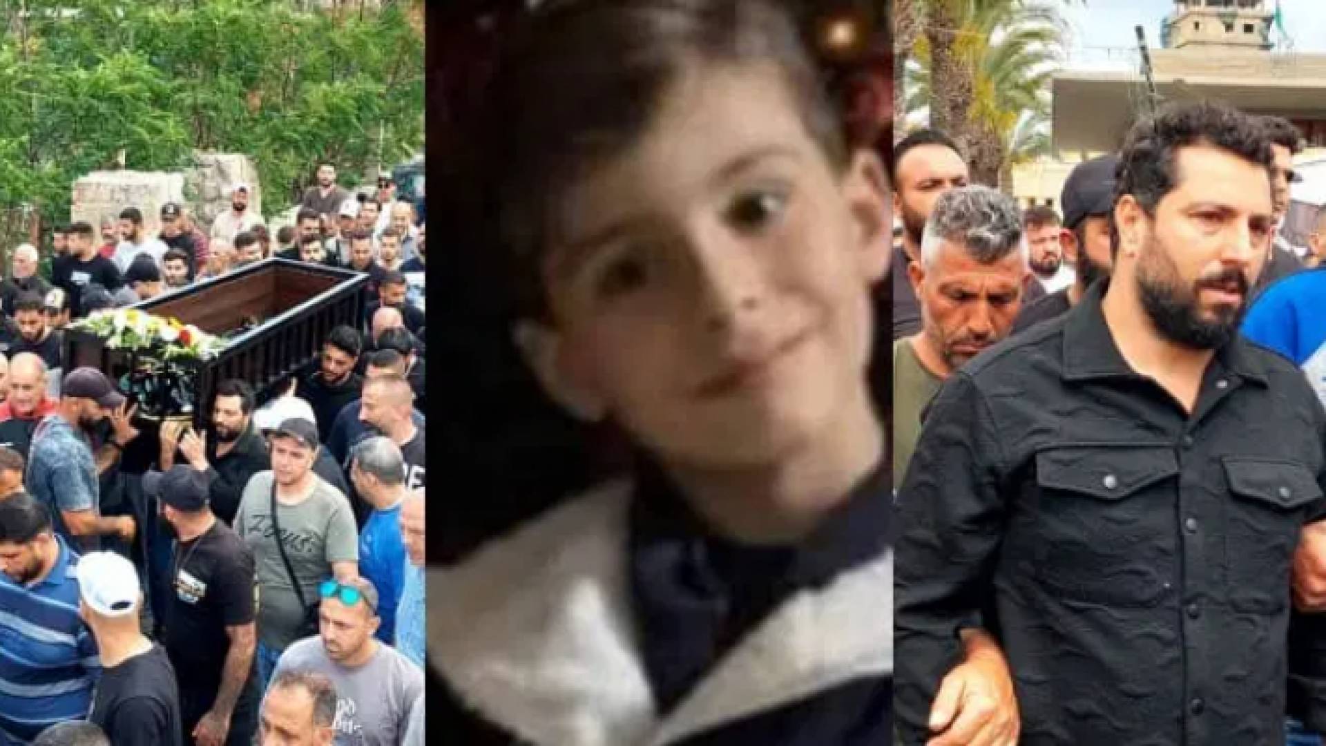 الطفل محمد اسطنبولي وصورة من تشييع جثمانه