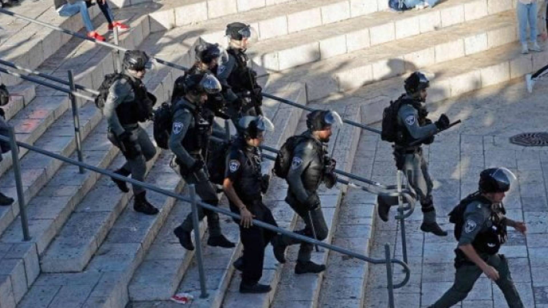 عناصر من قوات الاحتلال الإسرائيلي في باب العامود