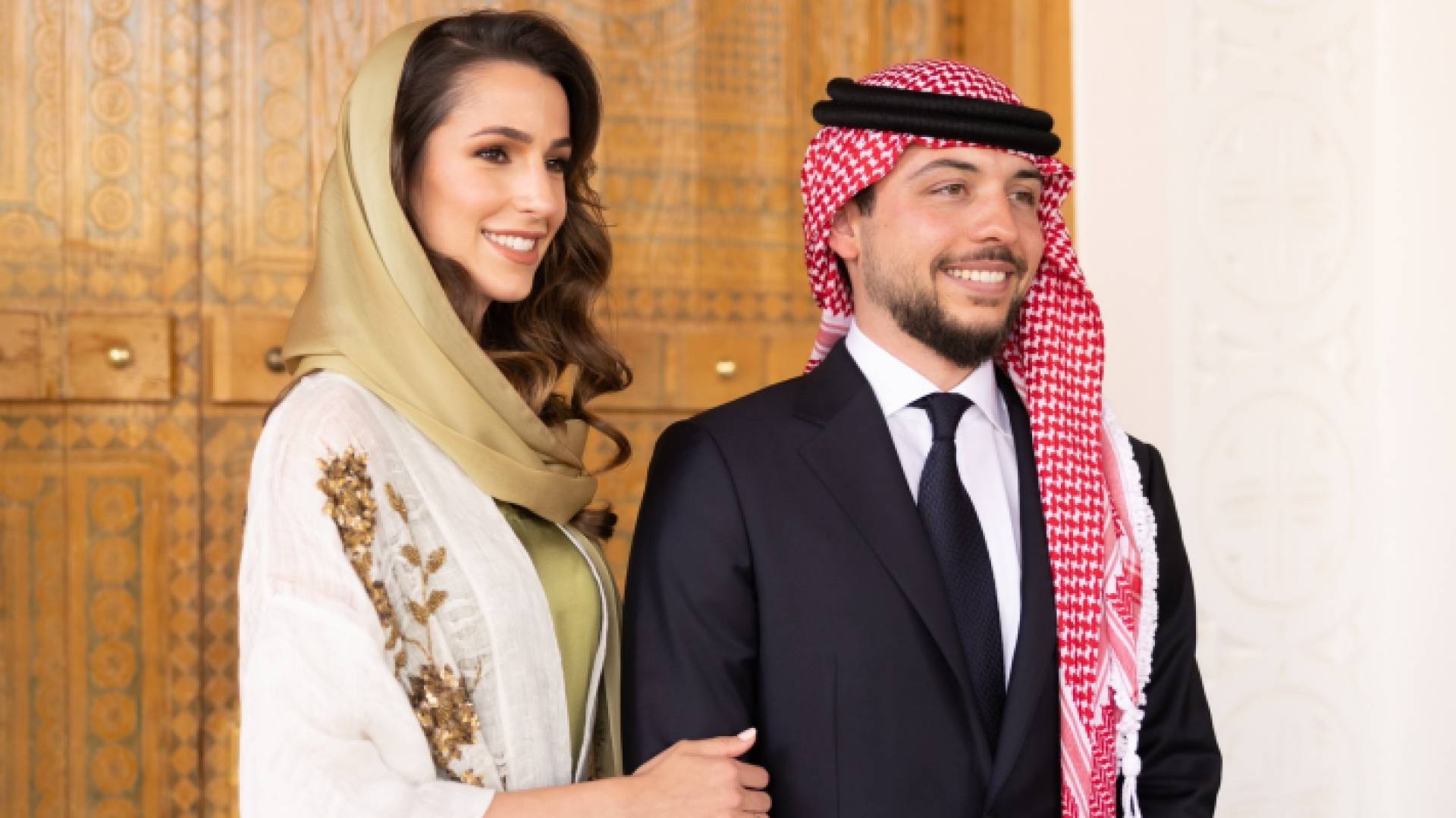 سمو الأمير الحسين، ولي العهد، والآنسة رجوة