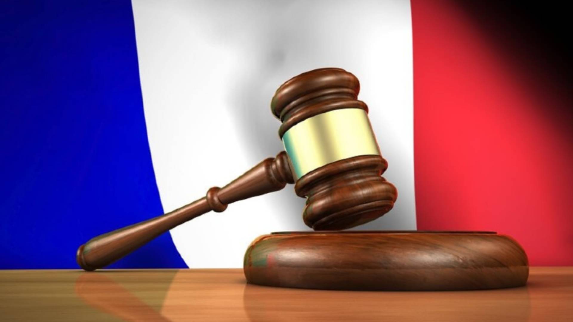 مطرقة قاض وسندان وعلم فرنسا