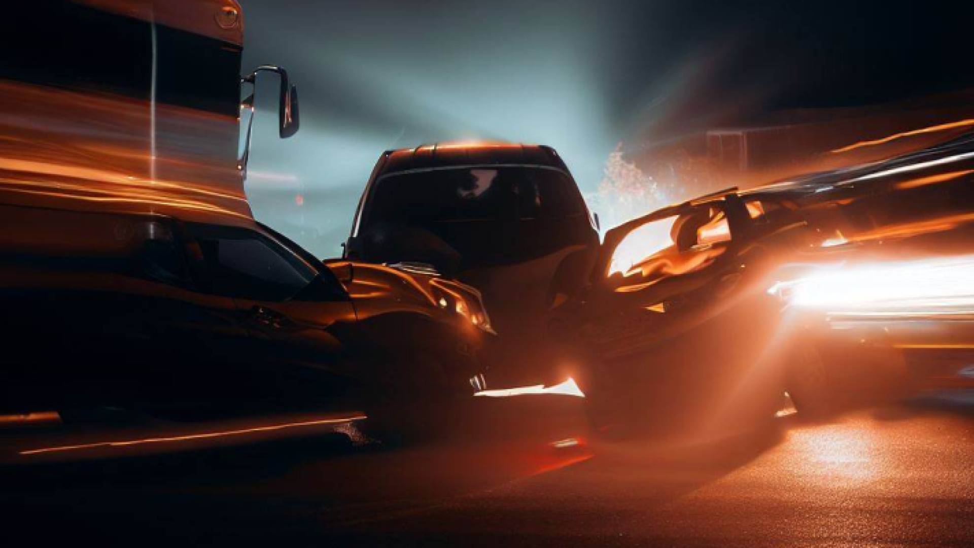 صورة حادث تصادم عبر تقنية الذكاء الاصطناعي