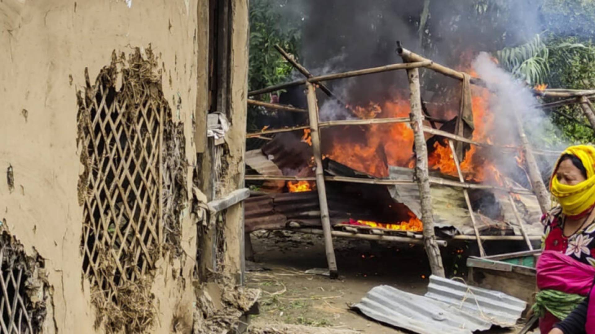 منزل الرجل الذي تم احراقه