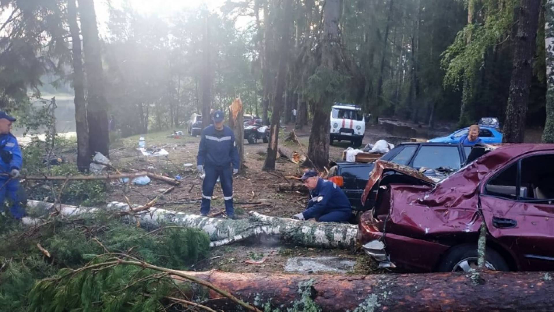 إعصار اجتاح موقع تخييم