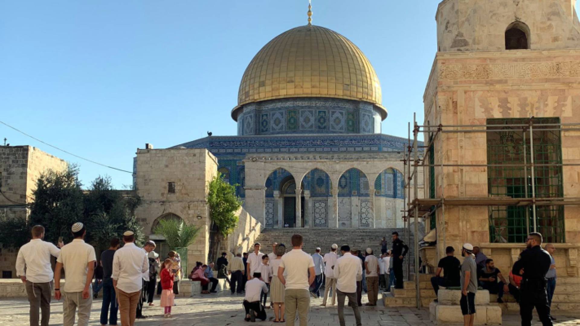 عشرات المستوطنين أثناء اقتحامهم المسجد الأقصى