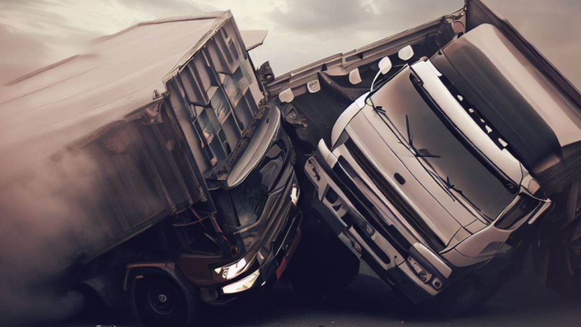 صورة تعبيرية لحادث تصادم عبر تقنية الذكاء الاصطناعي