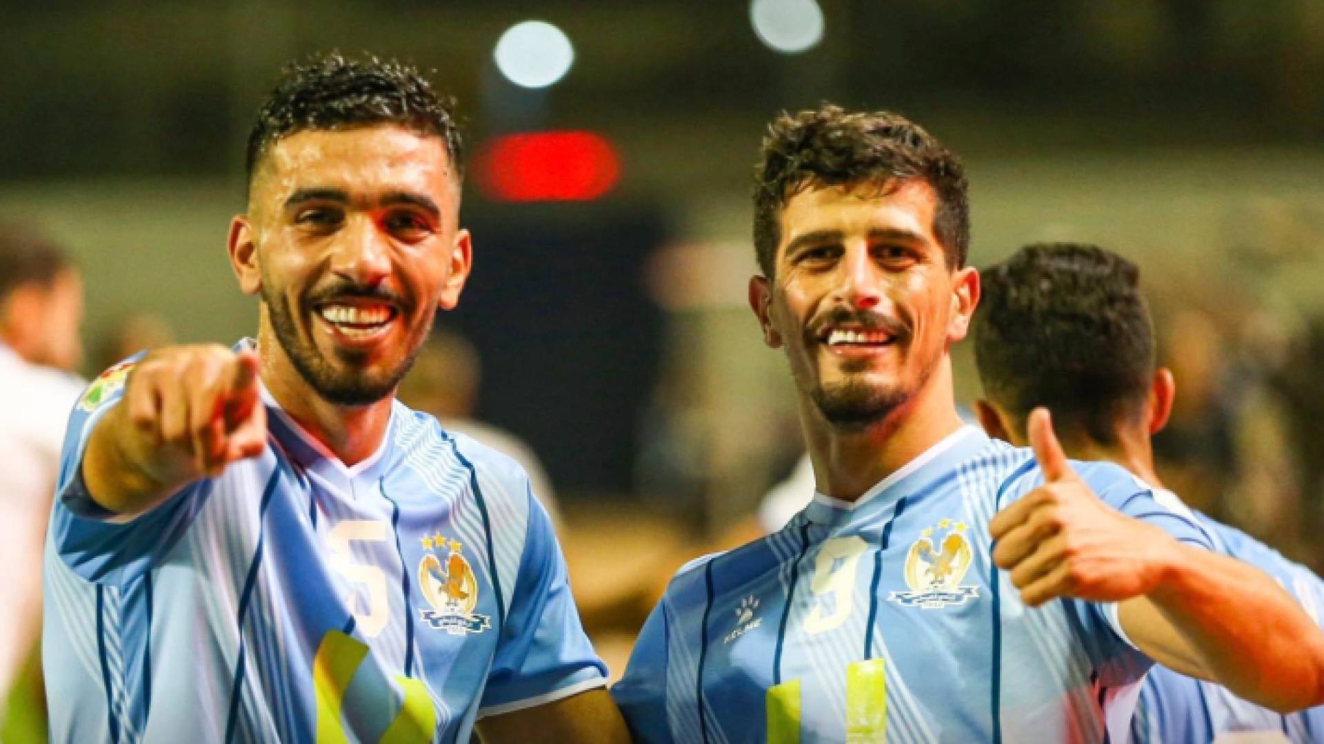 لاعبا الفيصلي بعد تسجيل هدف الفوز