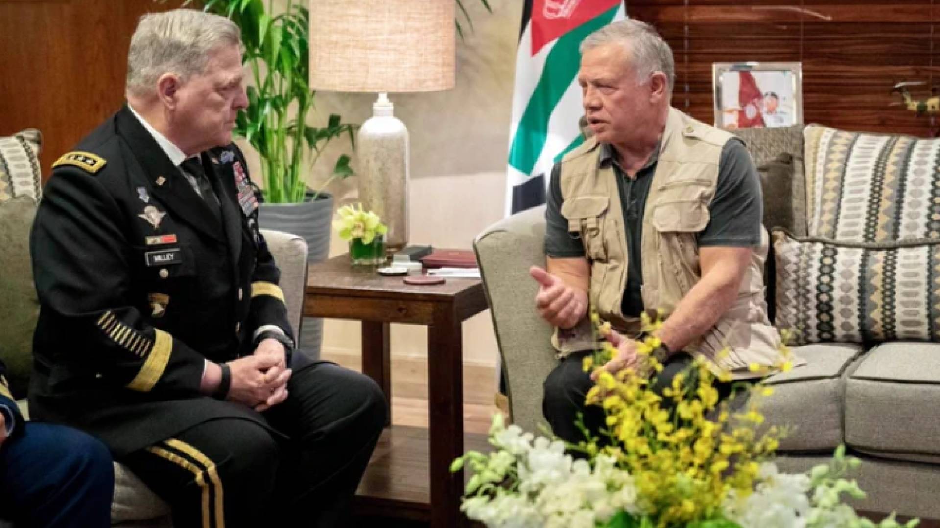 جلالة الملك عبدالله الثاني ورئيس هيئة الأركان المشتركة الأمريكي مارك ميلي
