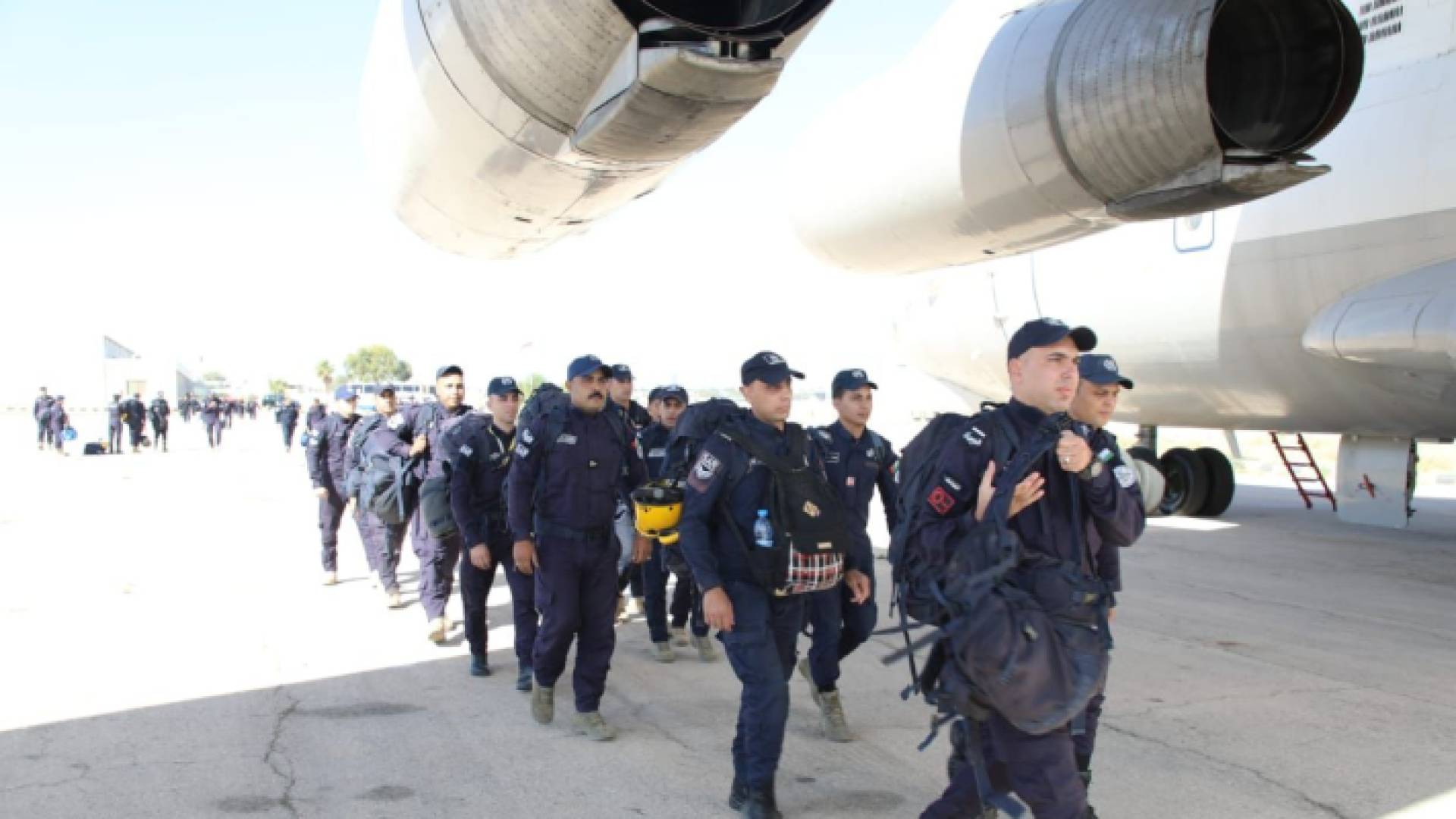 فريق البحث والإنقاذ الدولي الأردني المشارك في المساعدات الإغاثية في ليبيا