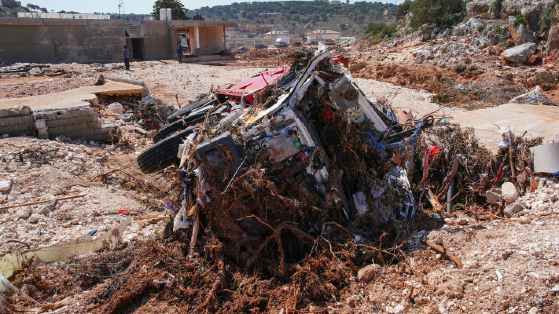 آثار الفيضانات وإعصار دانيال الذي ضرب ليبيا