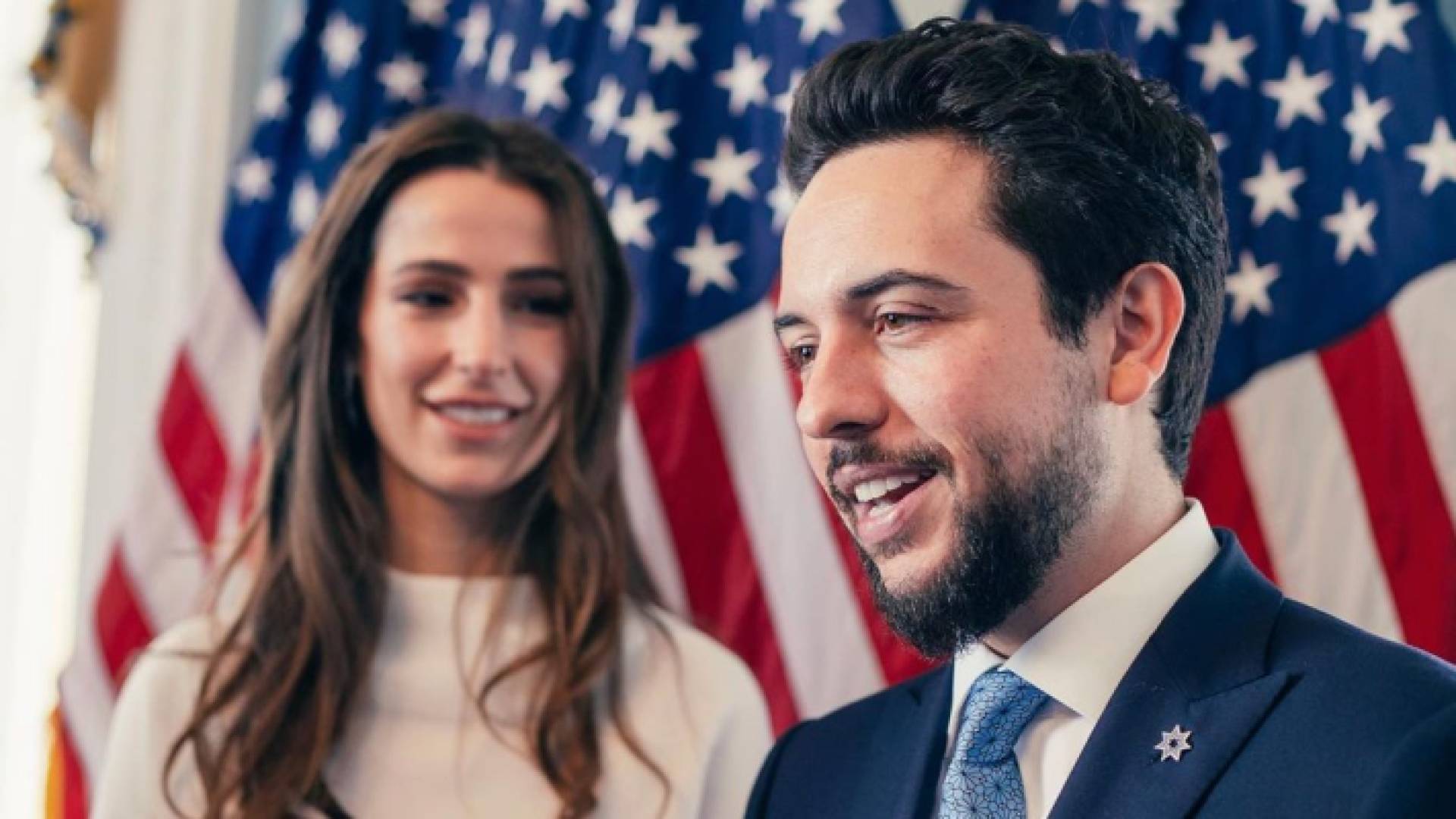 الأمير الحسين بن عبدالله الثاني ولي العهد والأميرة رجوة الحسين