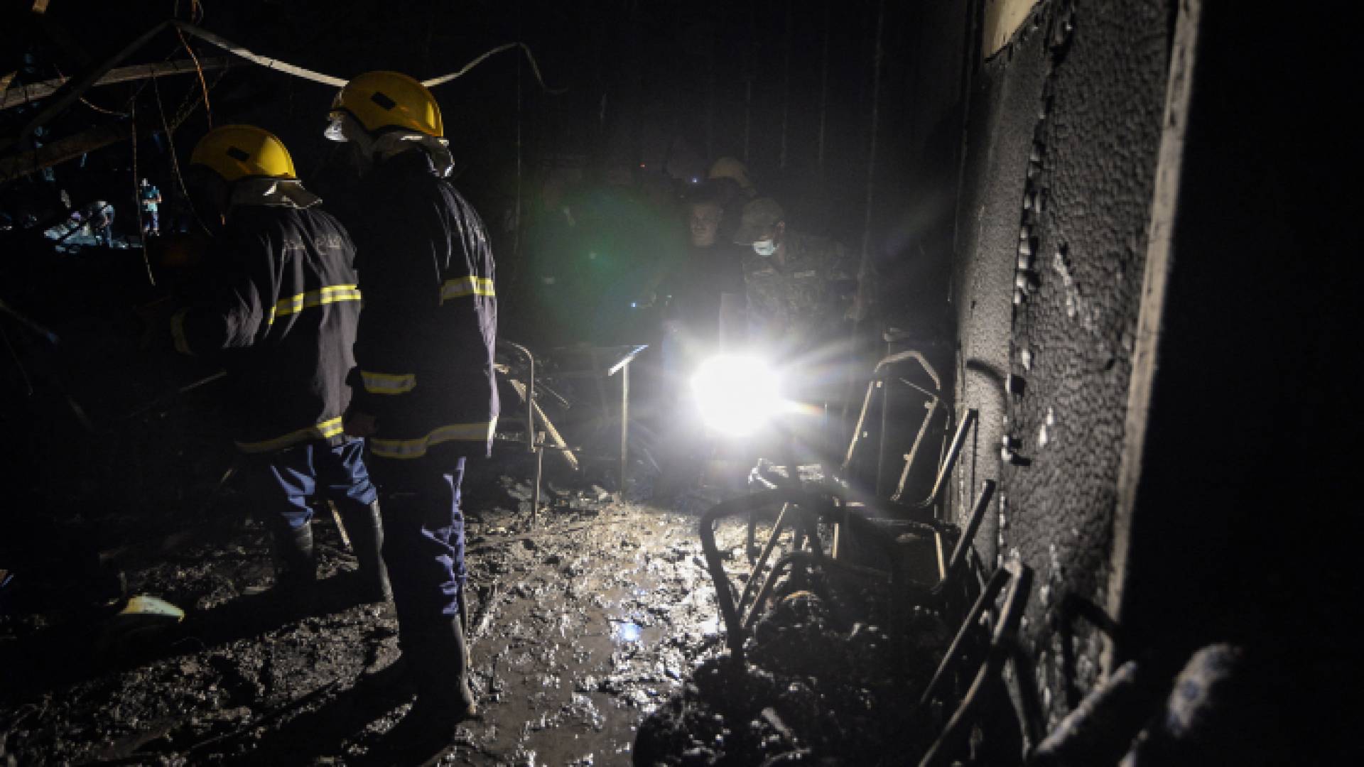 آثار حريق حفل زفاف نينوى