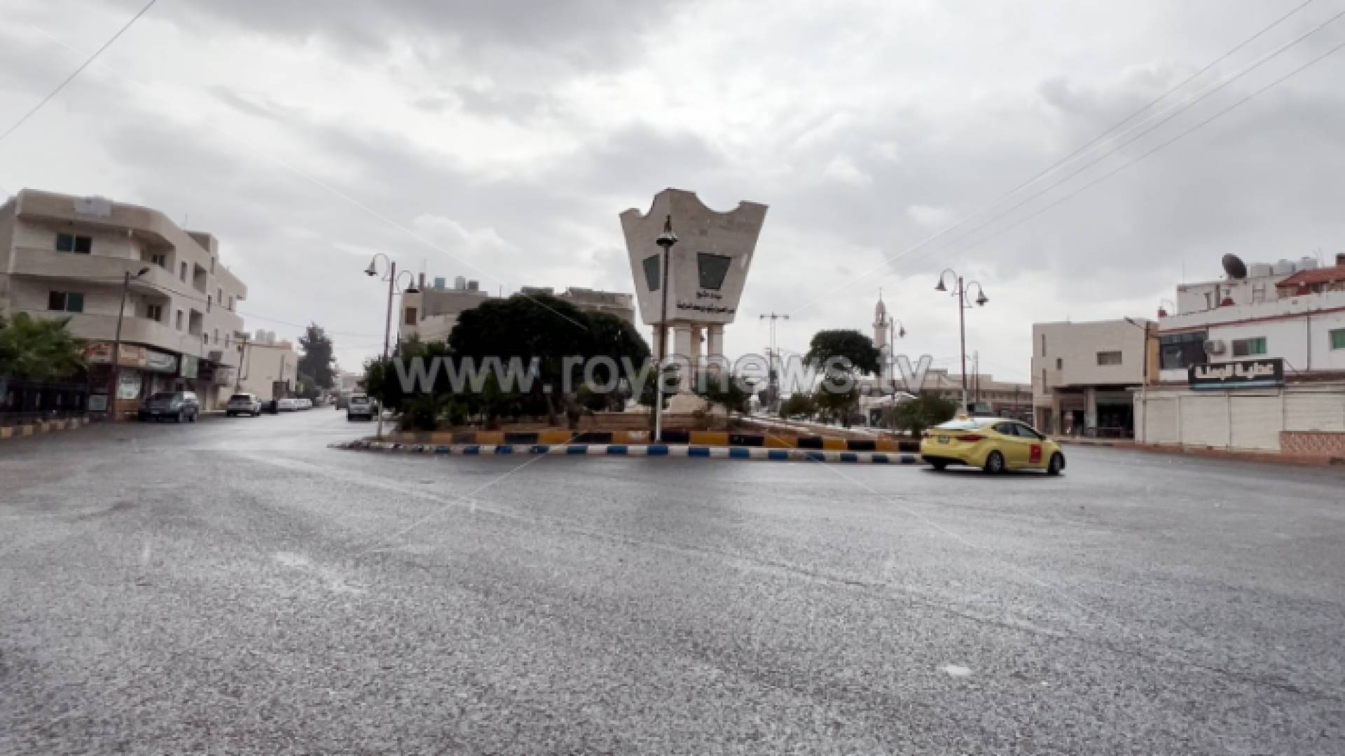 أحد شوارع الرمثا عقب سقوط الأمطار