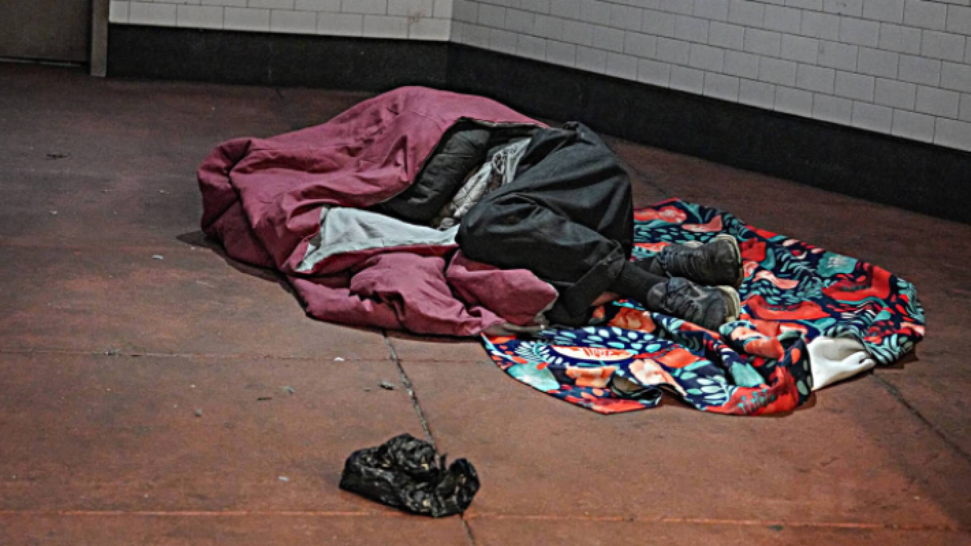 شخص يفترش الأرض