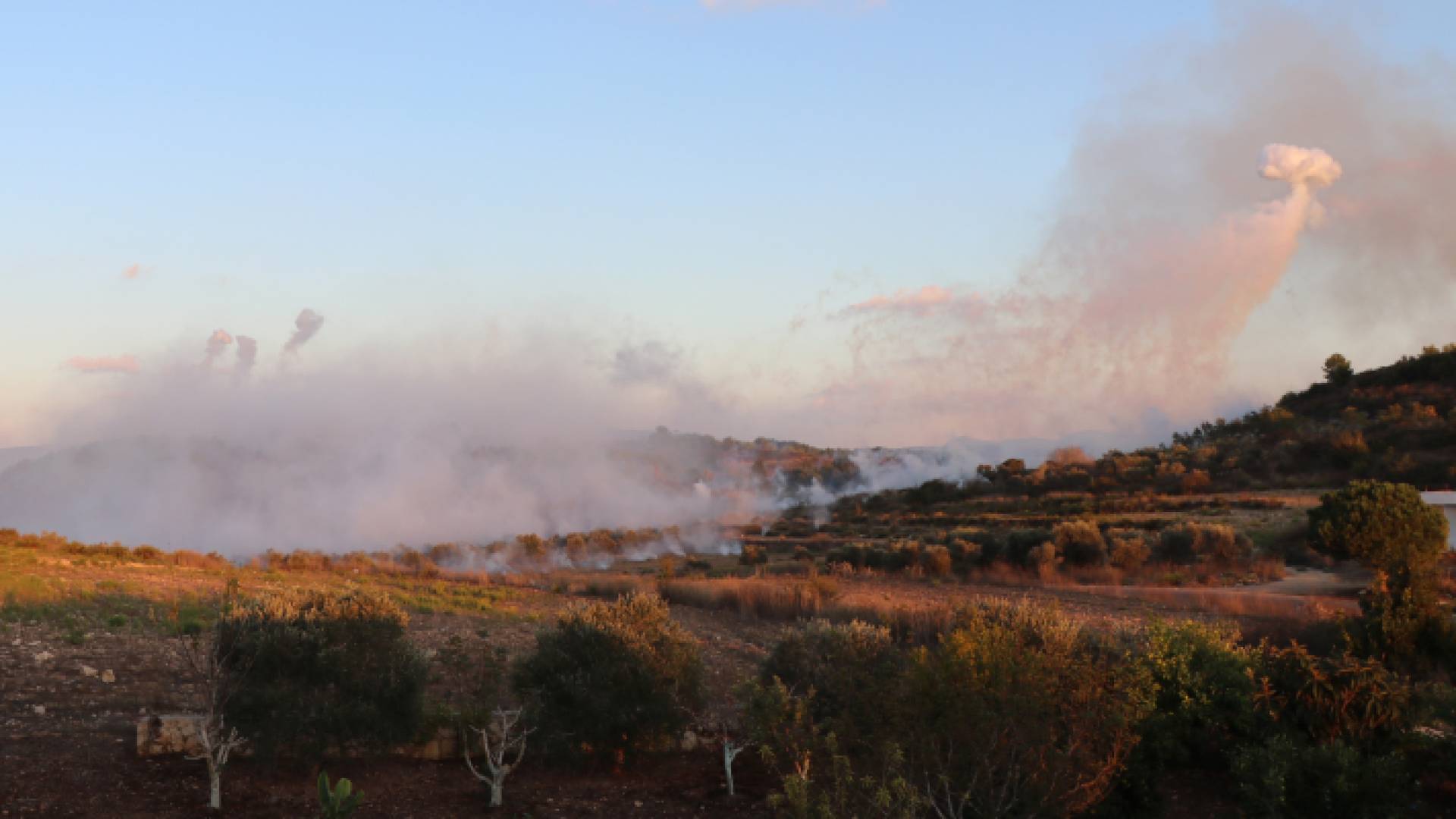 الصورة من منطقة الضهير اللبناني الحدودية