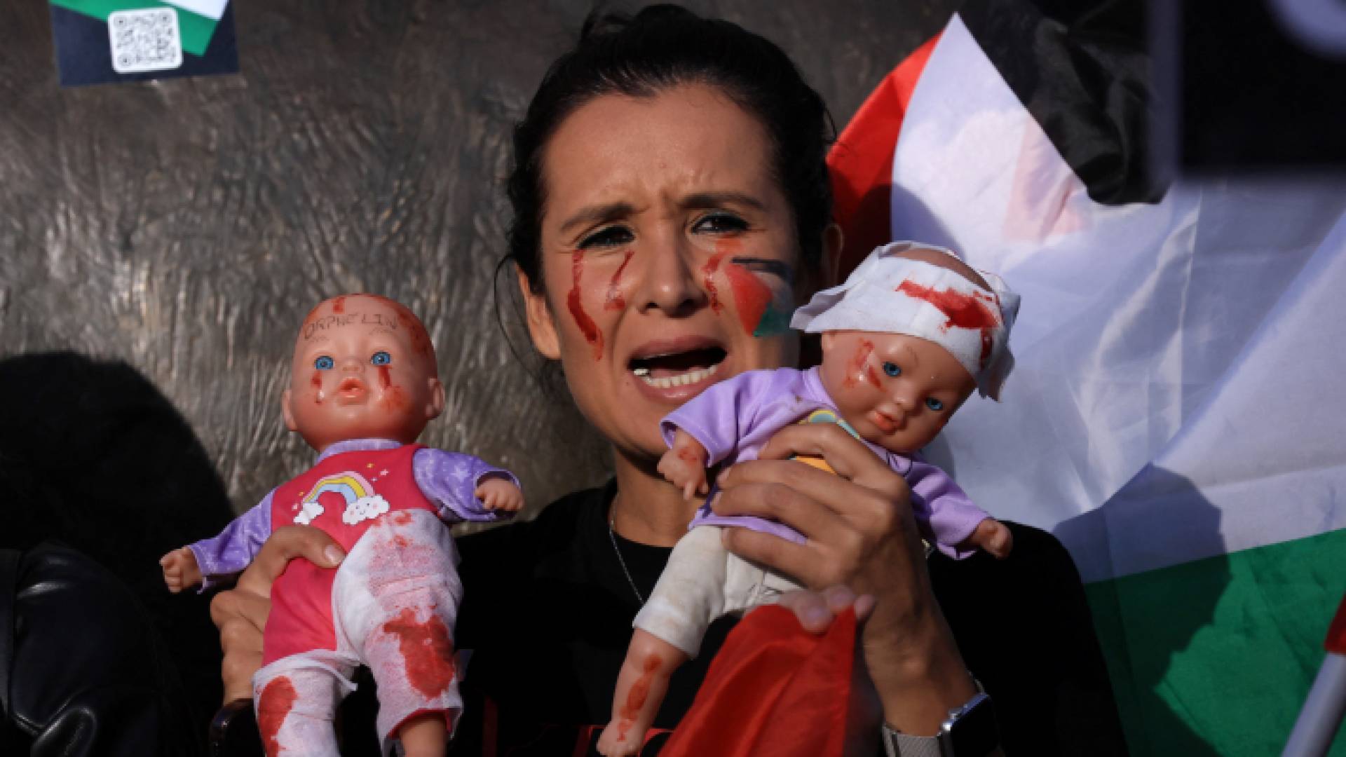 صورة تعبيرية احتجاجا على استهداف الأطفال في غزة