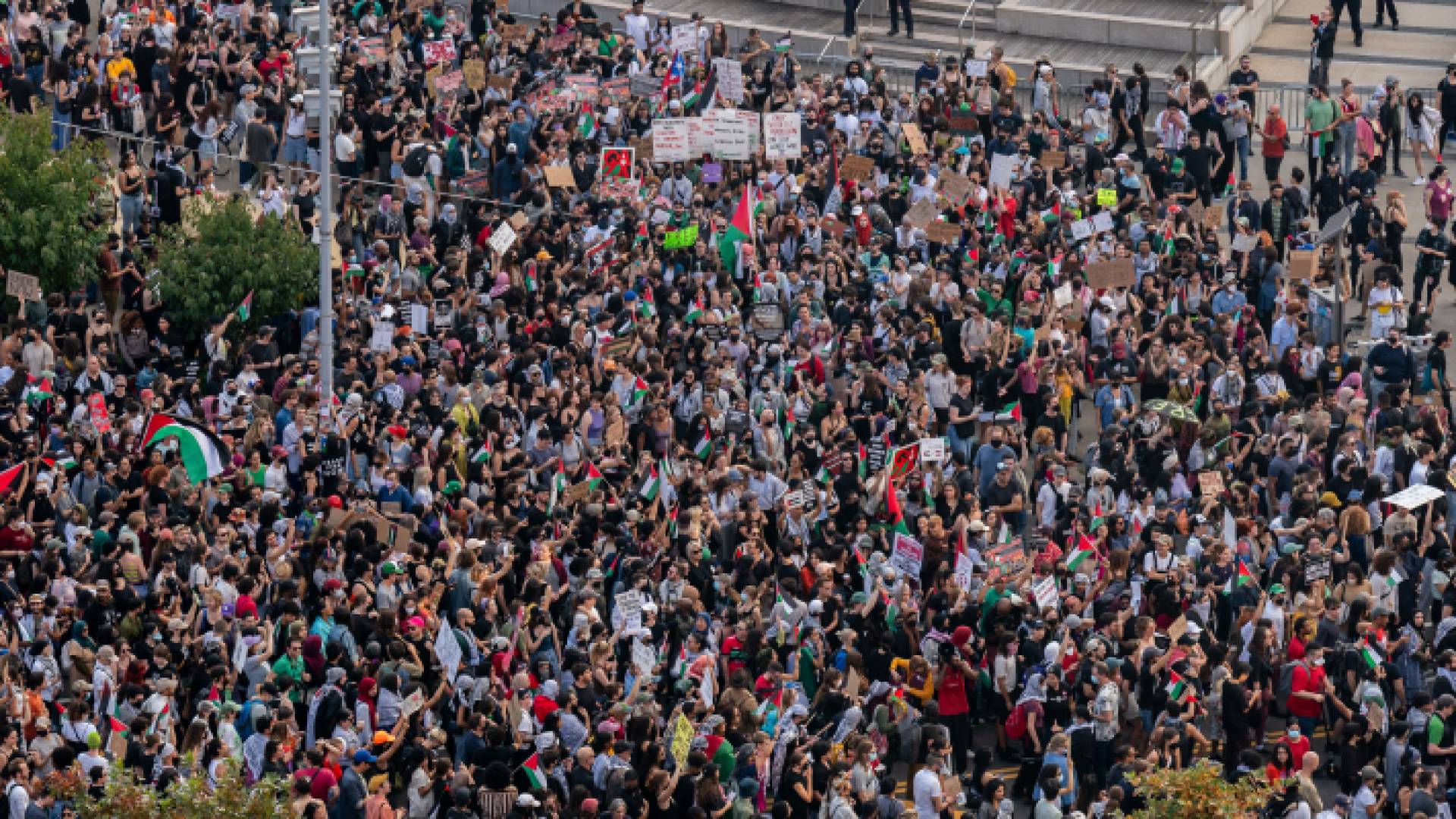 تظاهرة حاشدة في نيويورك دعما لفلسطين وتنديدا بعدوان الاحتلال على قطاع غزة