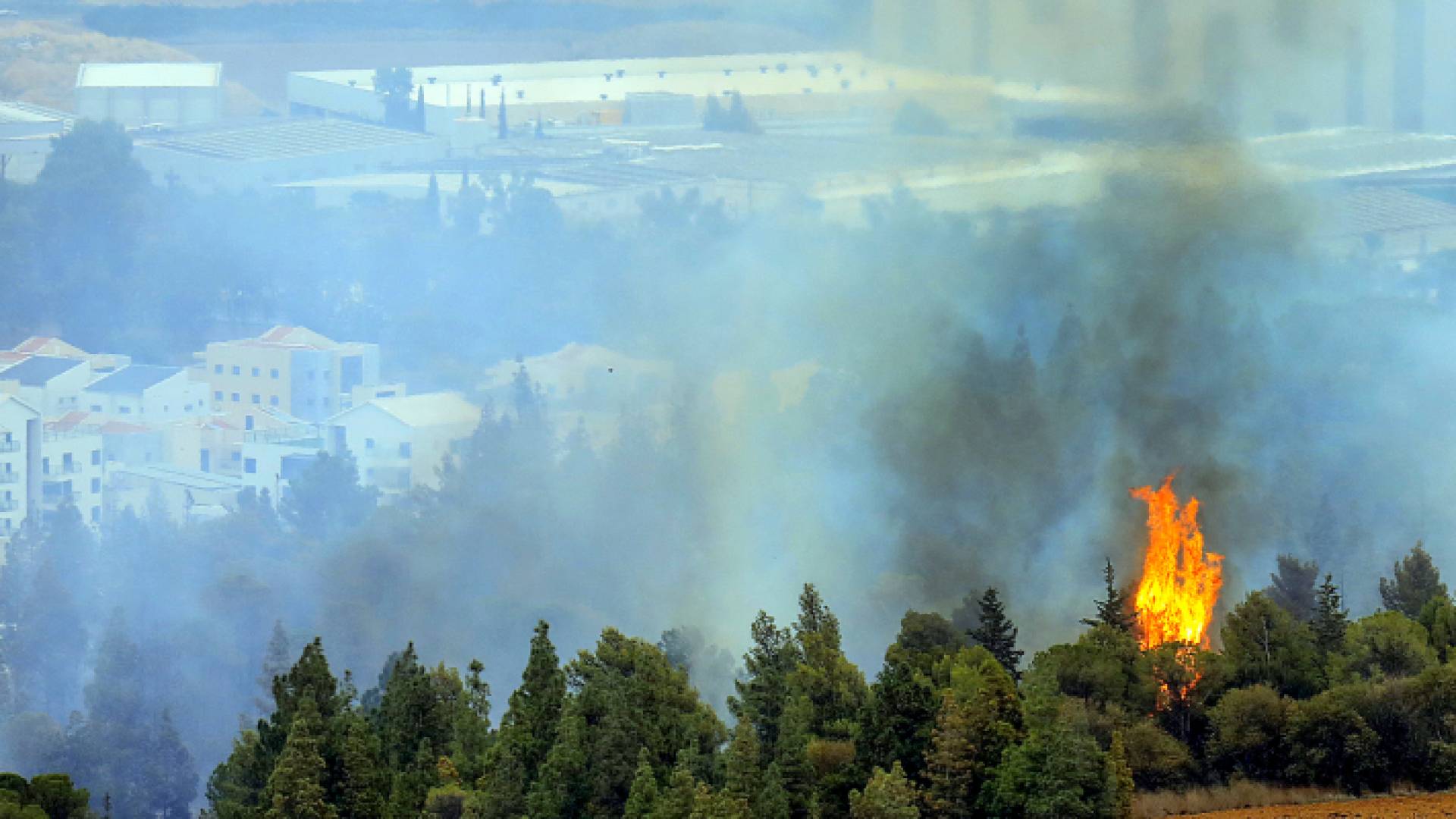 نيران ملتهبة ودخان يتصاعد في أحراج بجنوب لبنان جراء قصف الاحتلال
