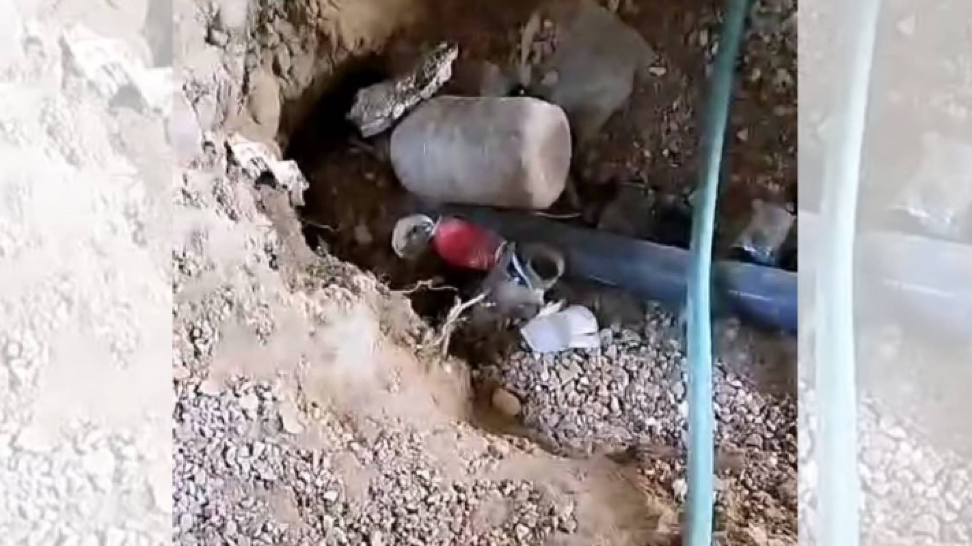 الصورة من الاعتداء على خط المياه