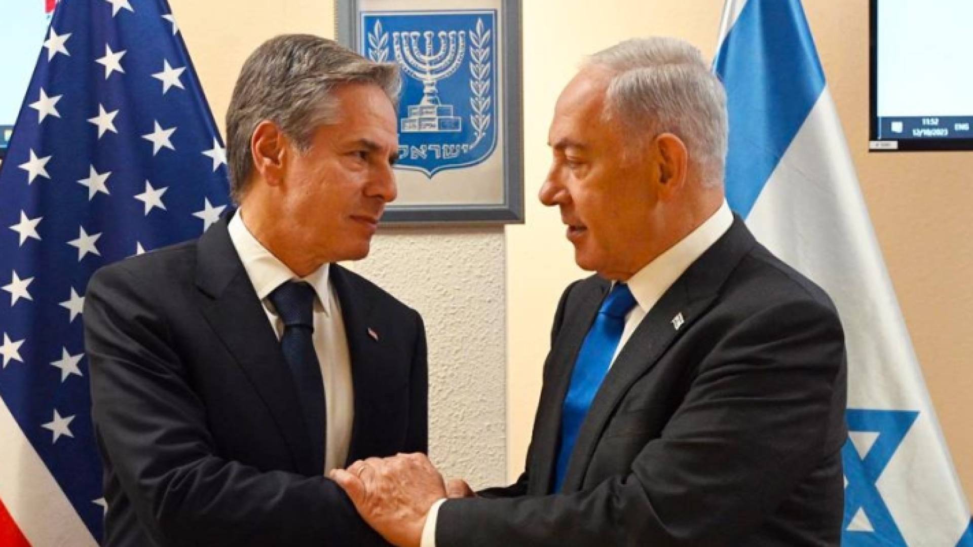 رئيس حكومة الاحتلال بنيامين نتنياهو ووزير الخارجية الأمريكي أنتوني بلينكن