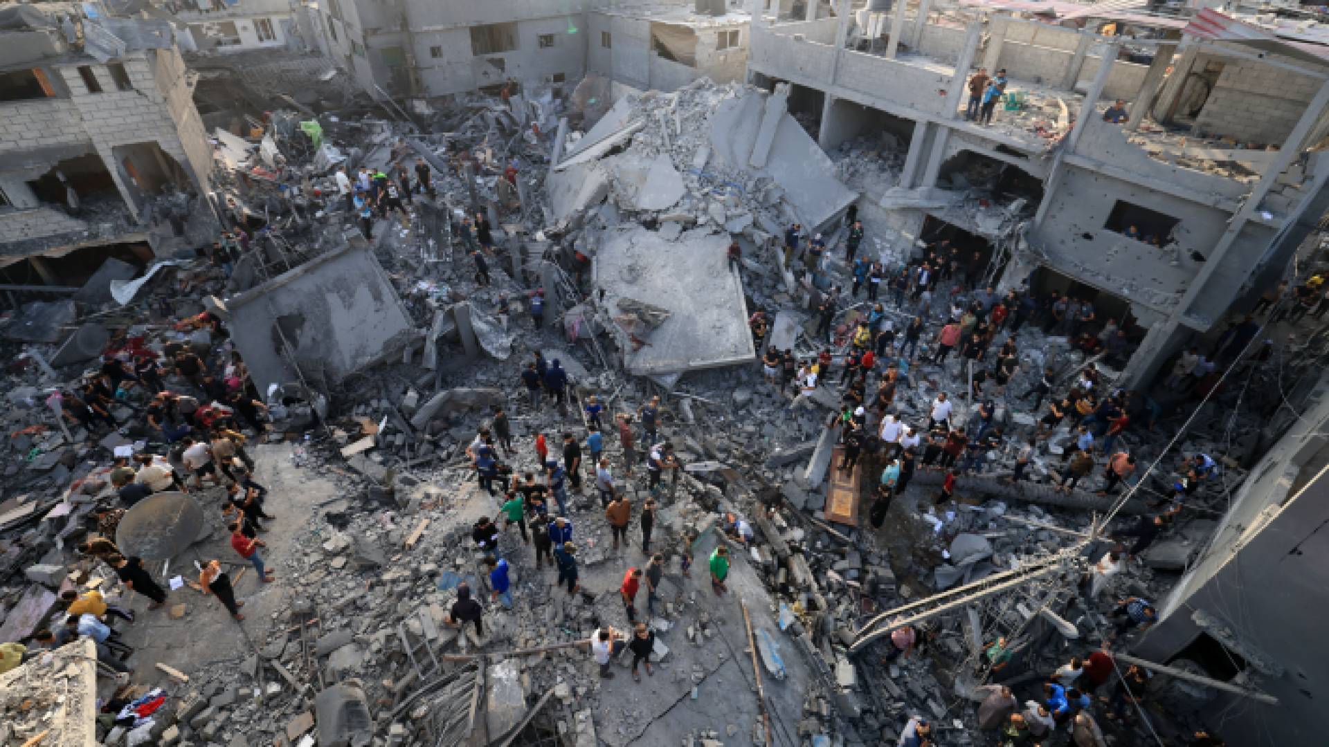 أحد المباني التي دمرها قصف الاحتلال في قطاع غزة