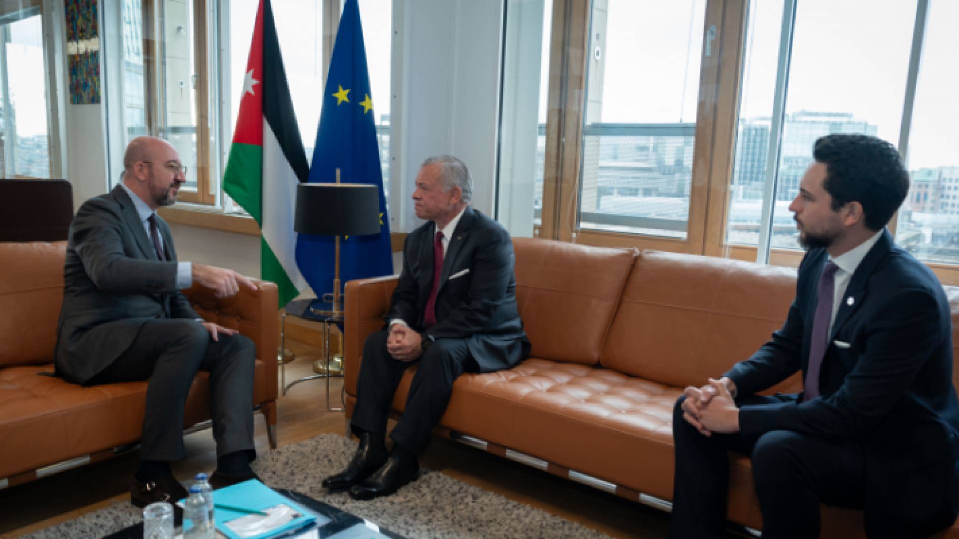 جلالة الملك عبد الله الثاني ورئيس المجلس الأوروبي شارل ميشيل