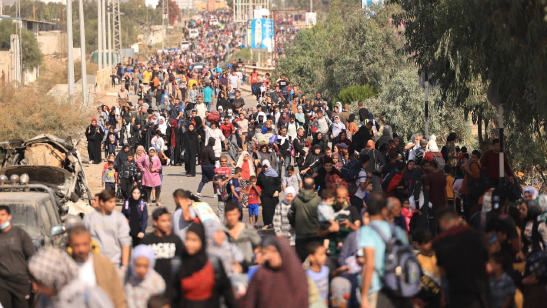 نزوح الفلسطينيين من شمال غزة