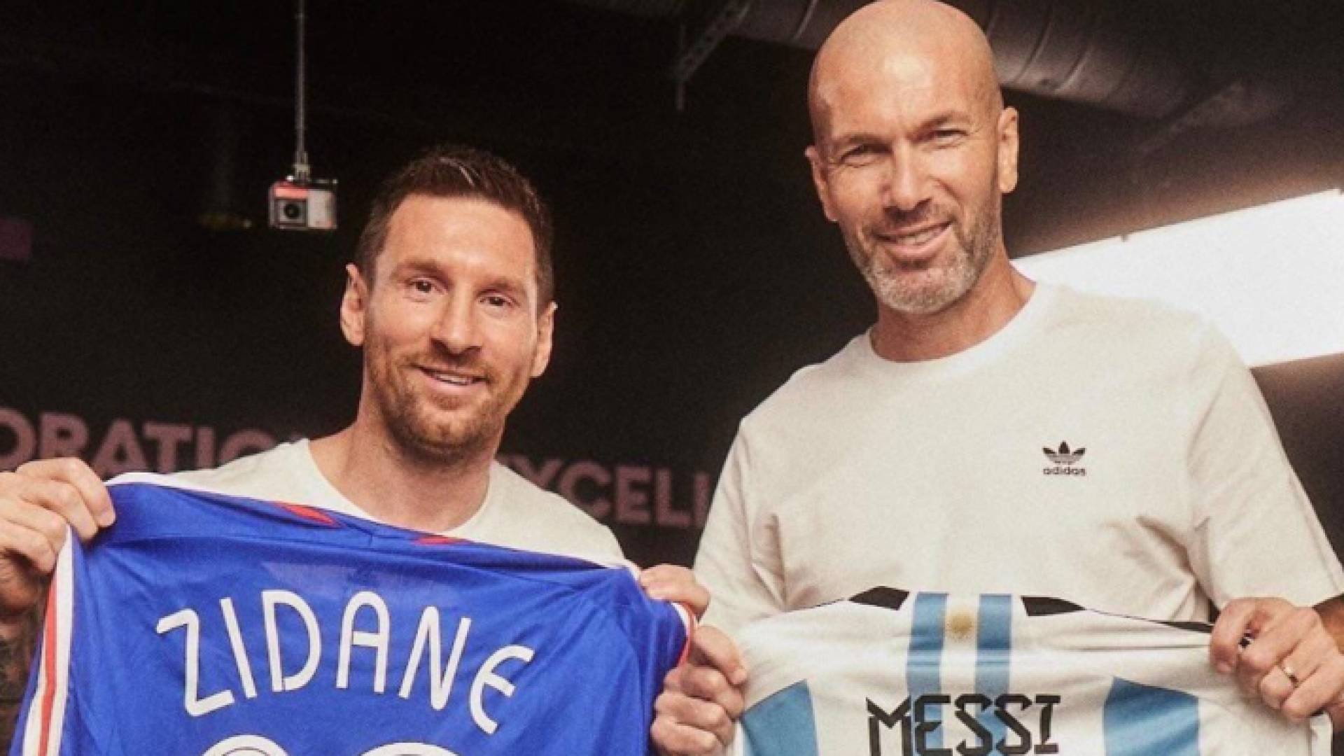 صورة سابقة تجمع زيدان وميسي