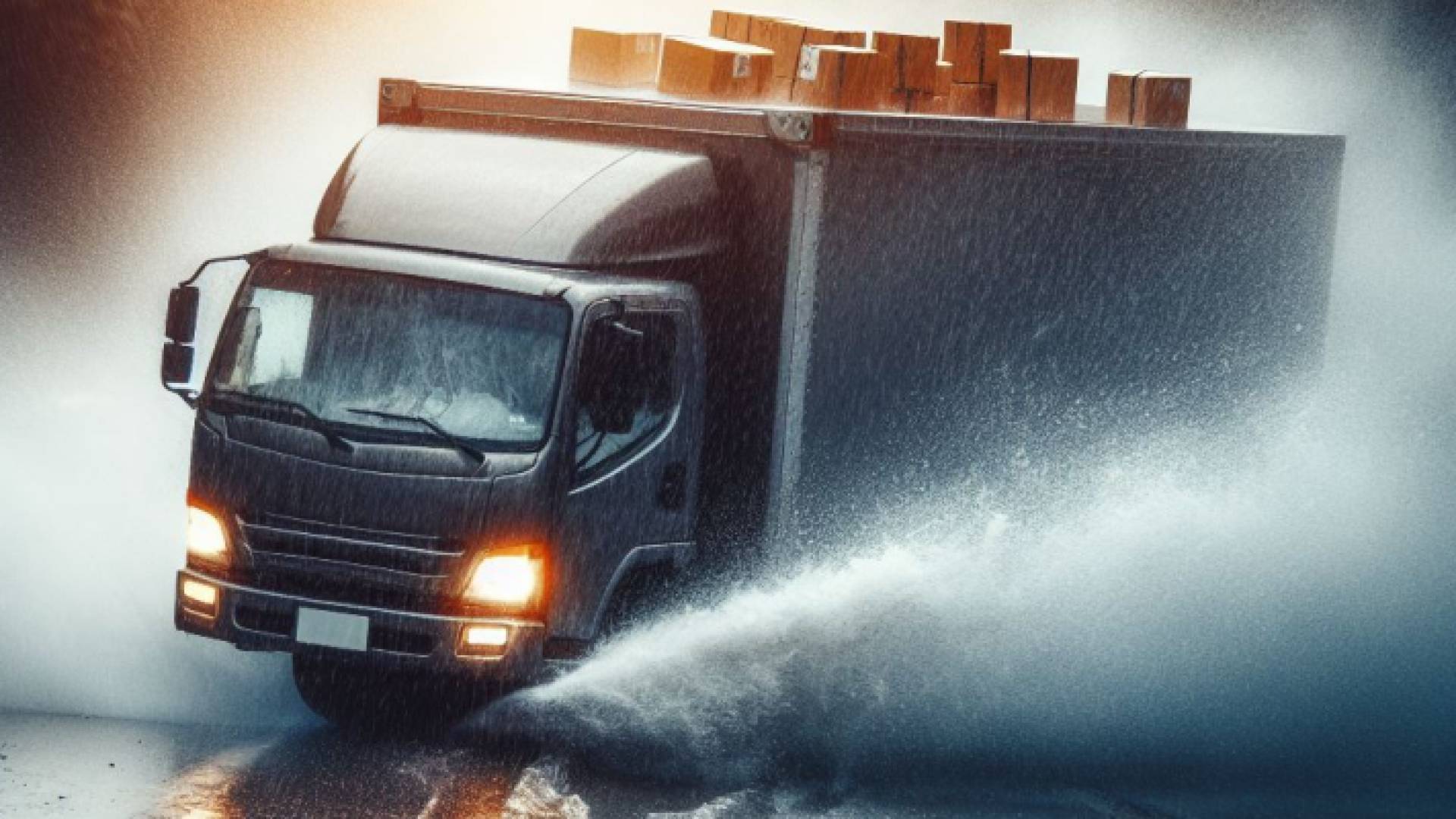 انزلاق شاحنة عبر تقنية الذكاء الاصطناعي