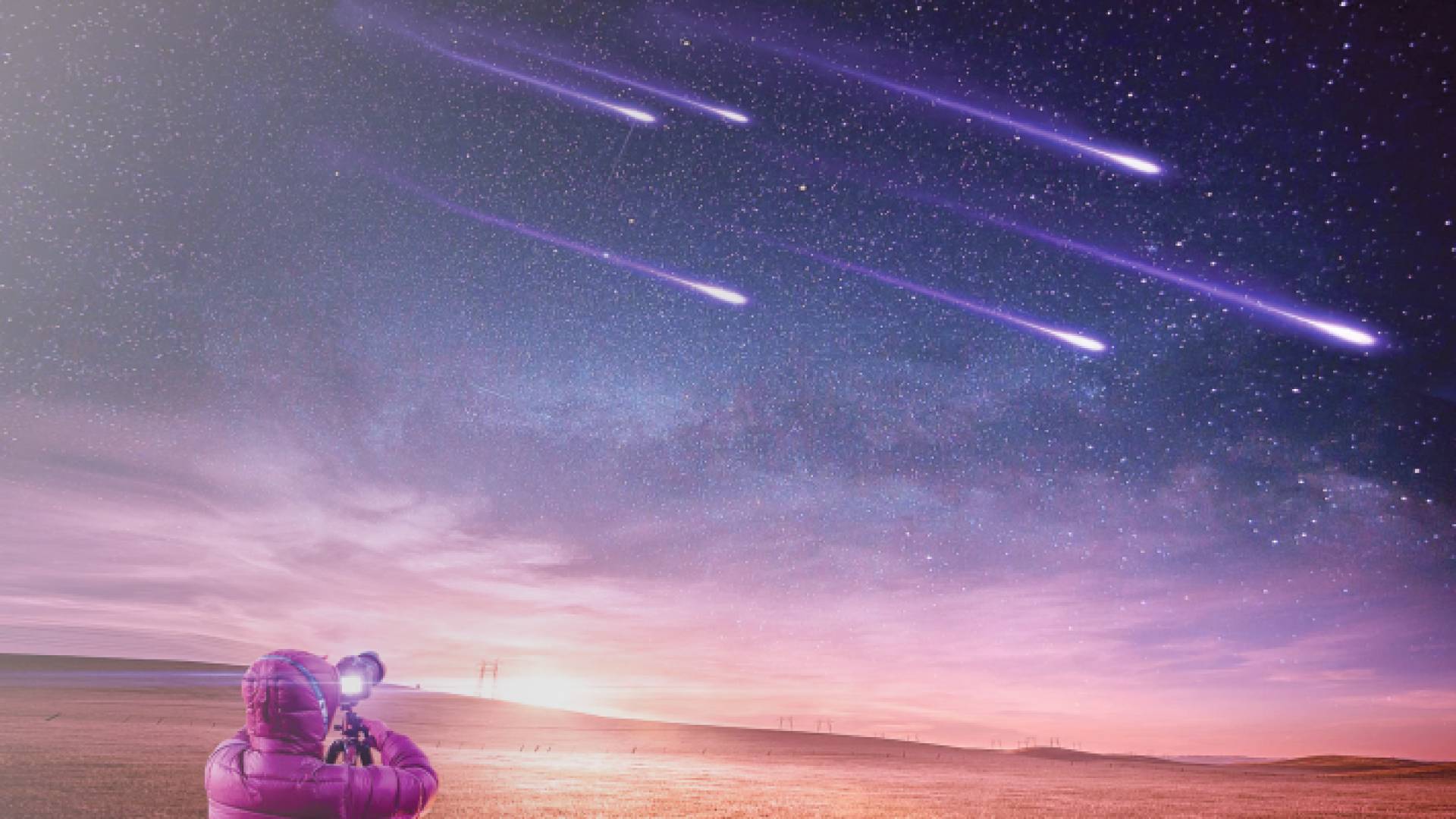 لقطة تظهر شهب الأسديات