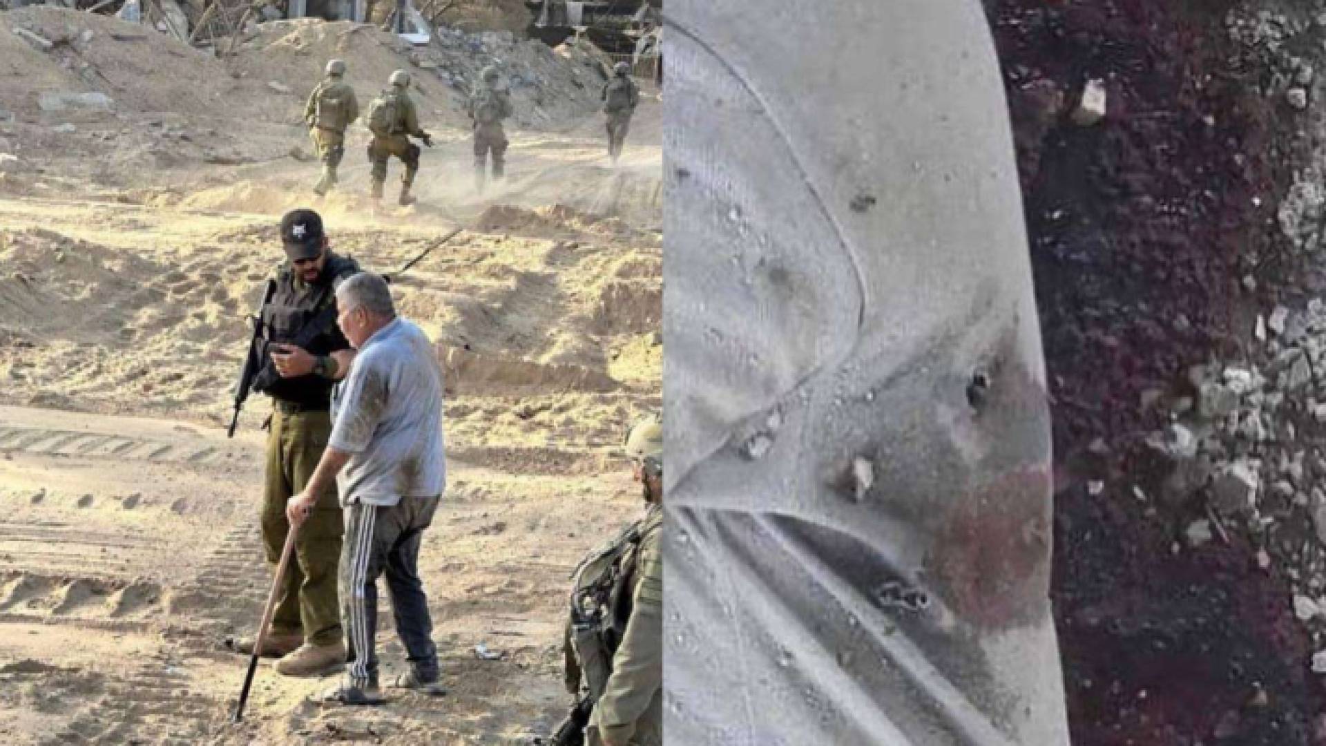 صورة المسن بشير حجي (79 عاما)قبل وبعد إعدامه