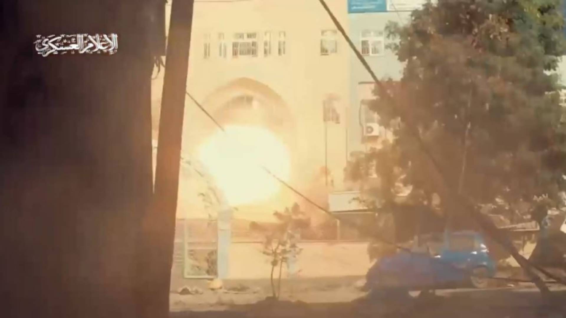 صورة ملتقطة من مقطع فيديو استهداف جنود الاحتلال في مستشفى الرنتيسي للأطفال بقطاع غزة