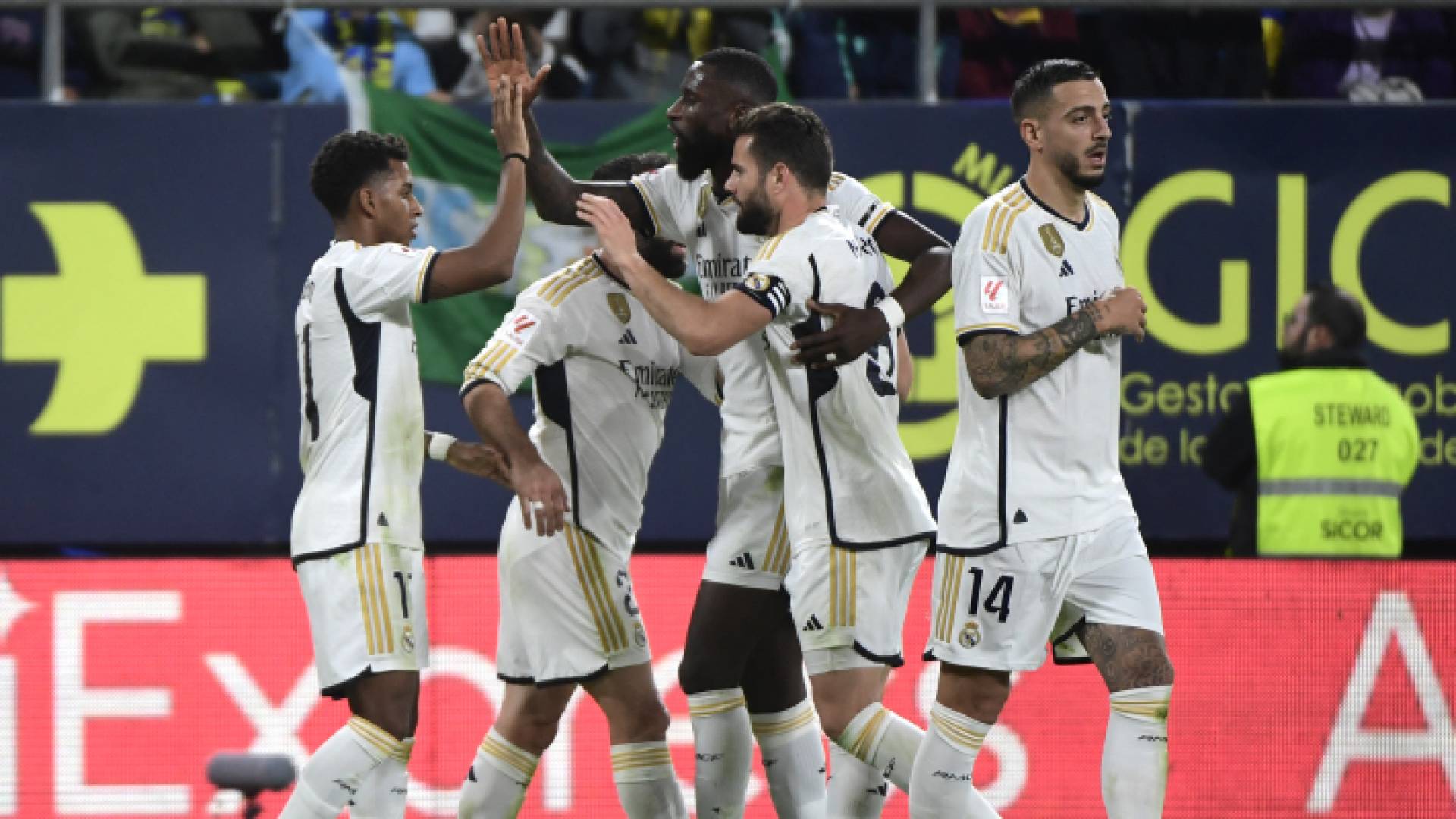 احتفال لاعبو ريال مدريد بالهدف