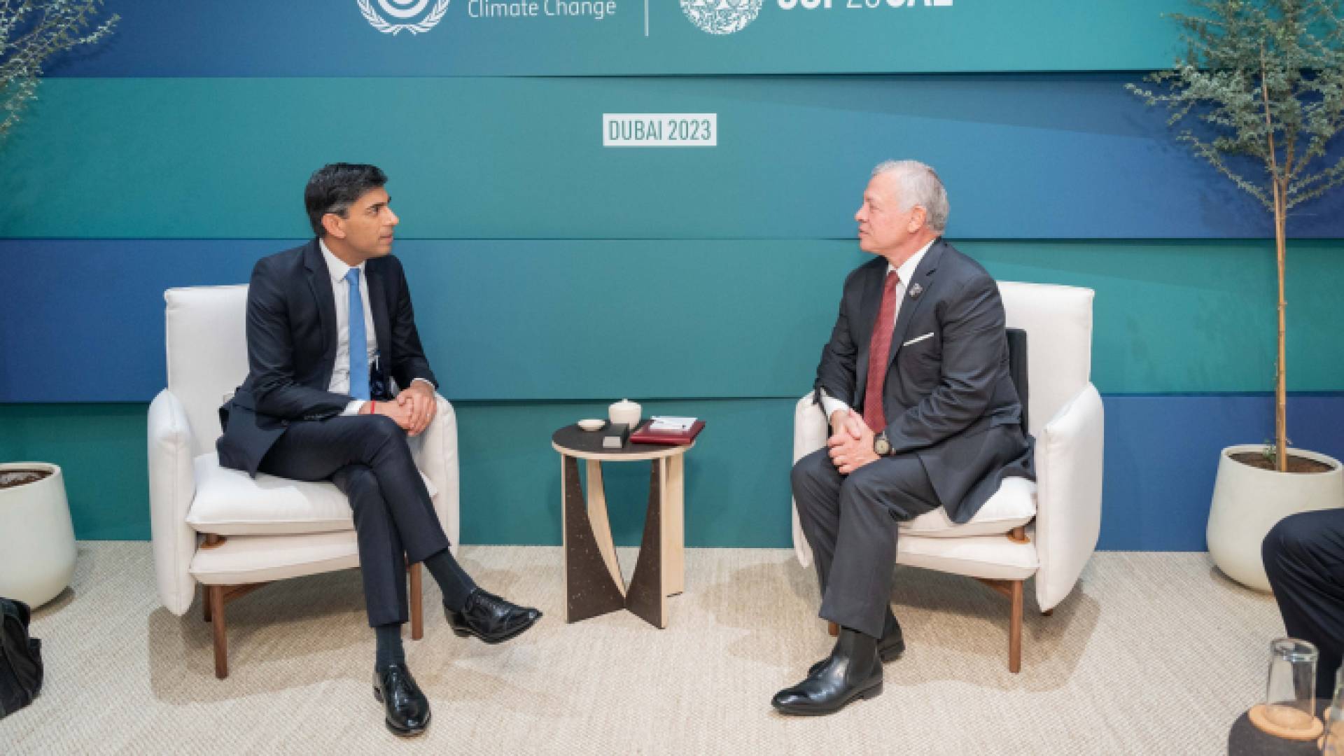 جلالة الملك عبدالله الثاني ورئيس الوزراء البريطاني ريشي سوناك،