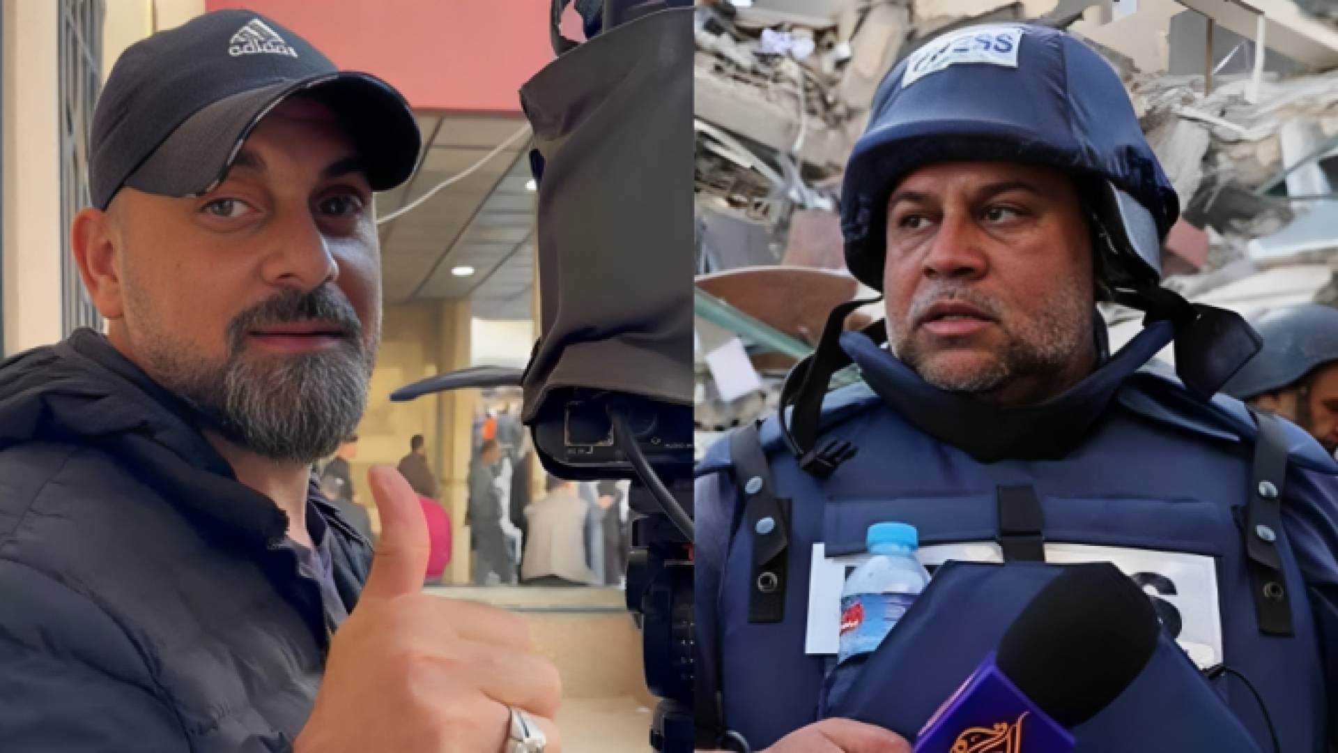 مراسل الجزيرة وائل الدحدوح والمصور الشهيد سامر أبو دقة