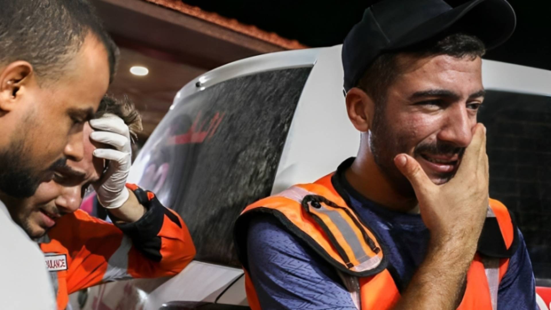 بكاء كوادر الإسعاف بغزة على زملائهم