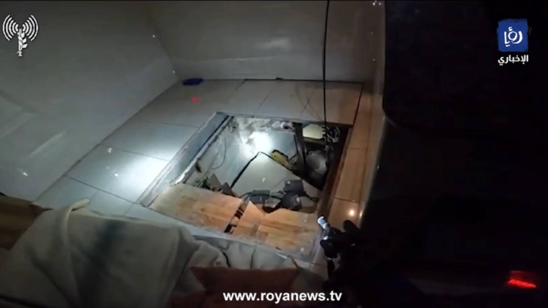 لقطة من الفيديو الذي زعم جيش الاحتلال إنه نفق في غزة