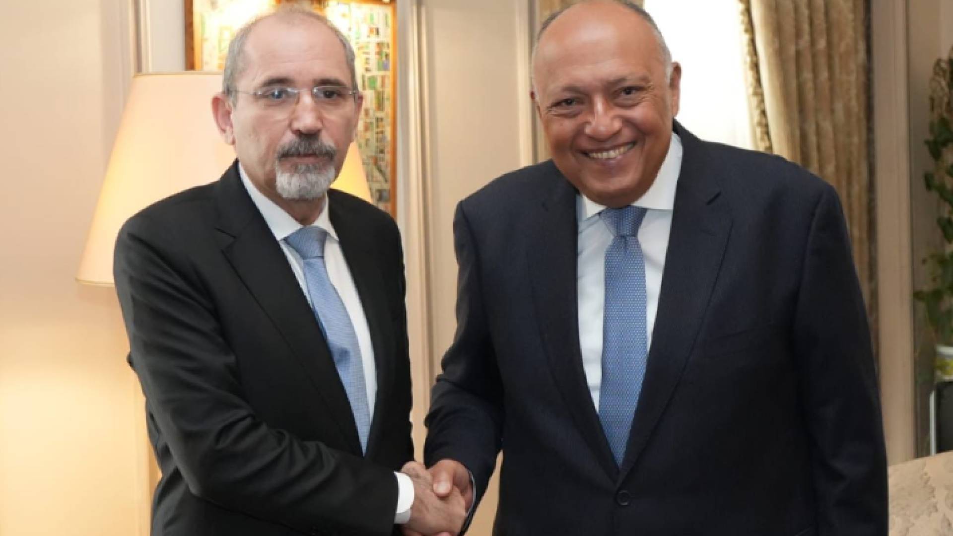 وزير الخارجية أيمن الصفدي ووزير الخارجية المصري سامح شكري