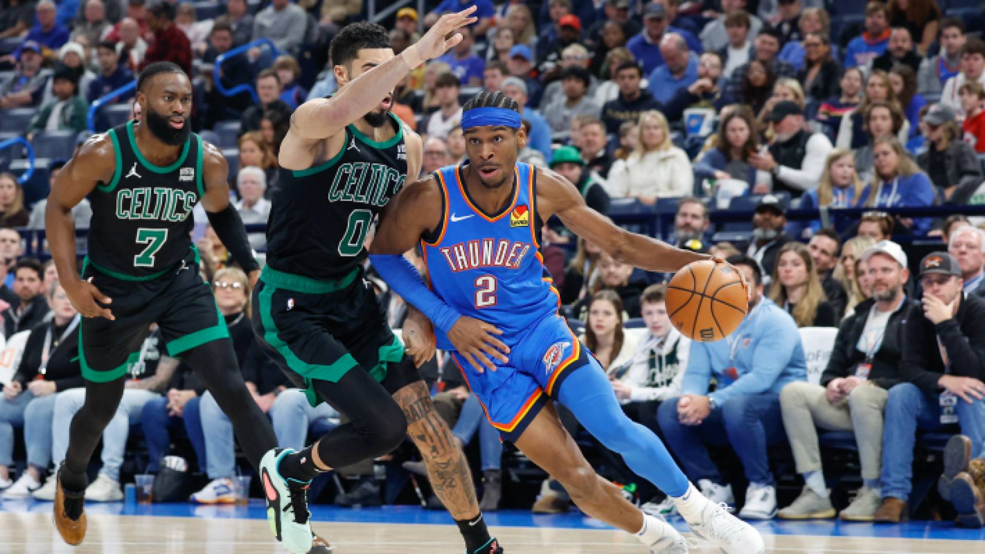 من مباراة أوكلاهوما سيتي ثاندر وبوسطن سلتيكس