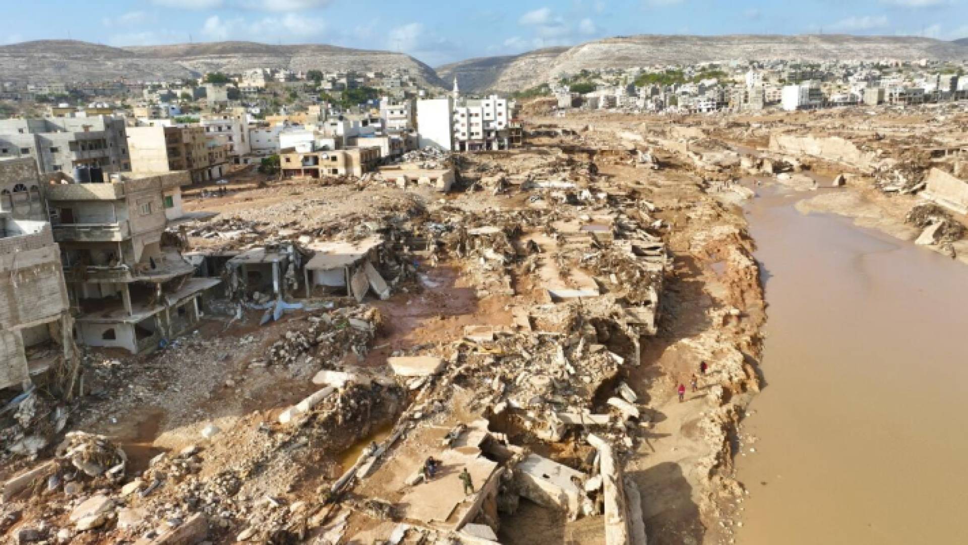 جانب من الدمار الذي خلفته كارثة درنة