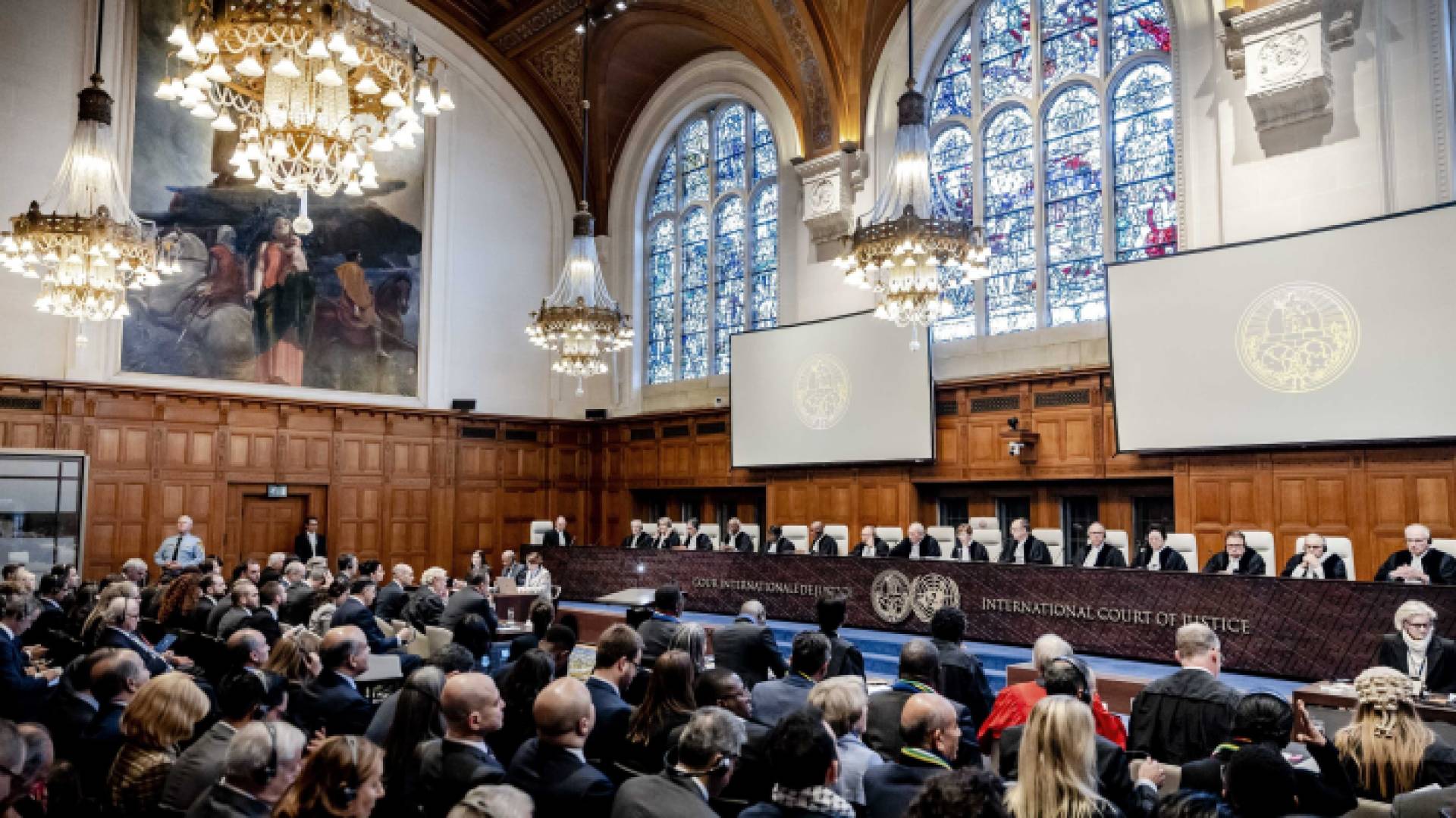 من داخل قاعة محكمة العدل الدولية