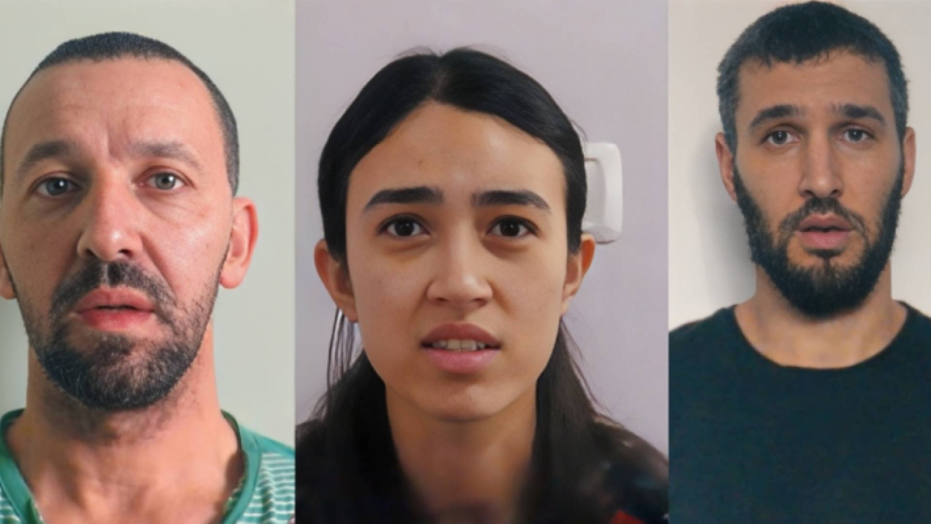 المحتجزن الثلاثة الذي ظهروا برسالة القام الأخيرة