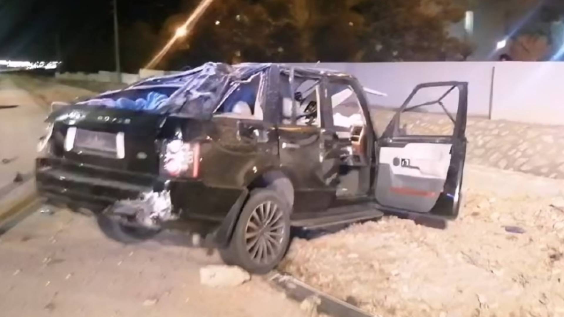 المركبة التي تعرضت لحادث تدهور في معان