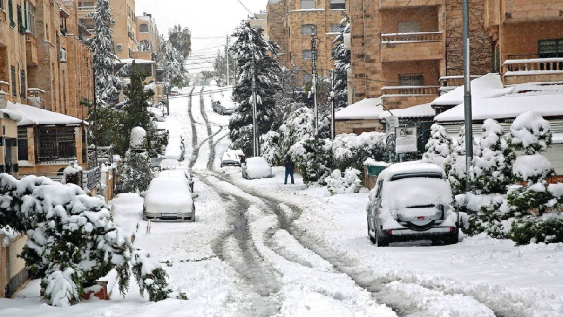 تراكم الثلوج في العاصمة عمان "أرشيفية"