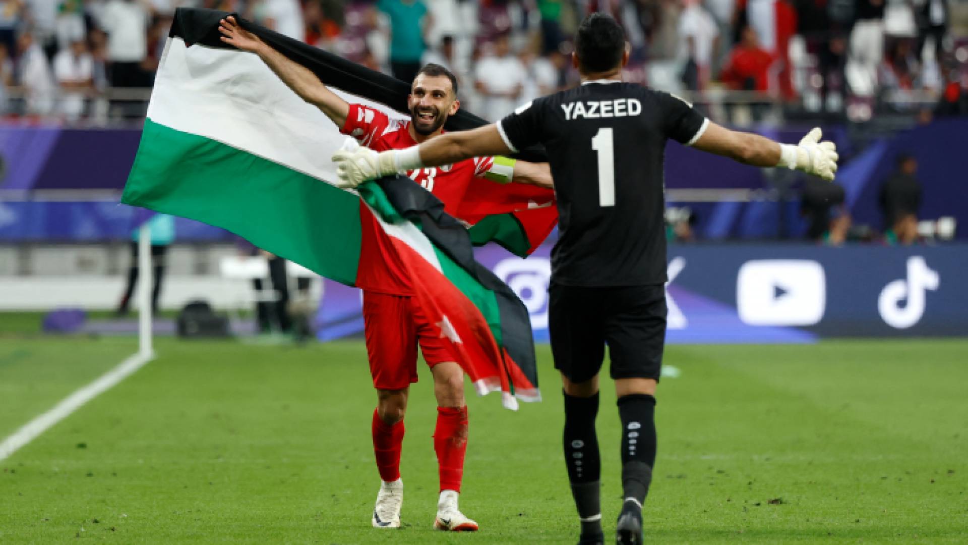 فرحة النشامى بالفوز على قطر