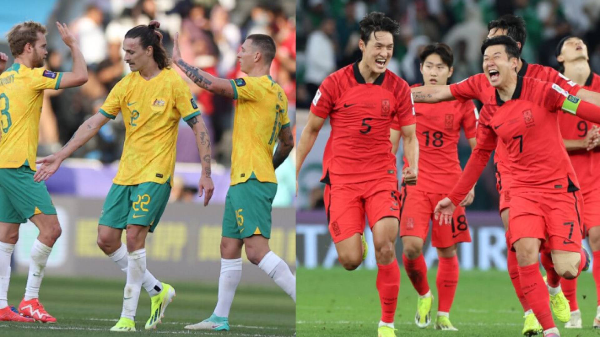 لاعبو كوريا الجنوبية وأستراليا